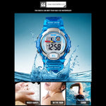 Relógio Digital Transparente Feminino SKMEI 1450, 50m à Prova de Água, Relógio Desportivo com Luz LED