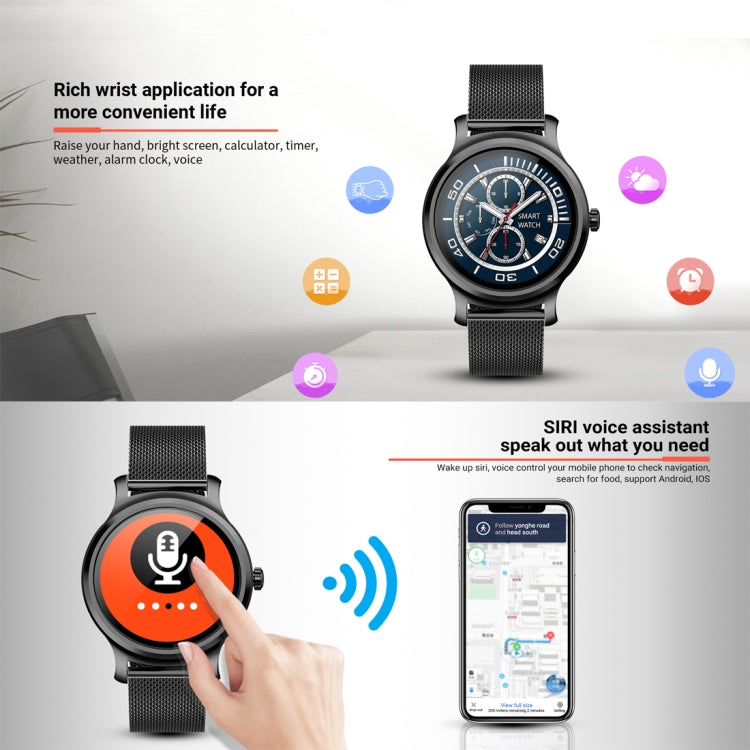 SMA-R2 Smartwatch com ecrã IPS de 1,3 polegadas impermeável IP65, Suporta lembrete de chamadas / mensagens / Bluetooth de modo duplo 3.0 + 4.0 / Monitorização do sono / Lembrete de sedentarismo