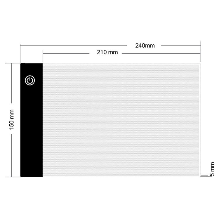 Prancha de Cópia USB Acrílica A5 com LED 2.2W 5V, Três Níveis de Brilho Regulável, Para Desenho e Esboço de Anime