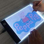 Prancha de Cópia USB Acrílica A5 com LED 2.2W 5V, Três Níveis de Brilho Regulável, Para Desenho e Esboço de Anime