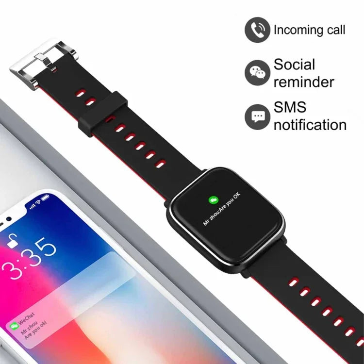 Q58S Smartwatch impermeável IP67 com ecrã tátil TFT de 1,3 polegadas, Suporta lembrete de chamadas / Monitorização da frequência cardíaca / Monitorização da pressão arterial / Monitorização do sono