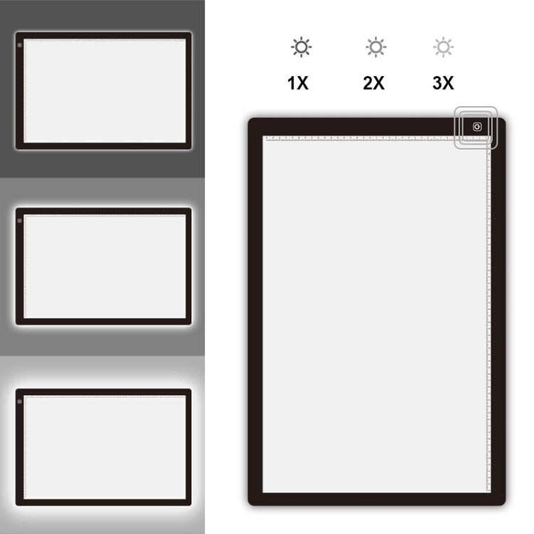 Quadros de Cópia Acrílicos A2 com LED de 23W 12V e Três Níveis de Brilho Regulável, Desenho de Esboço Anime, Ficha UE, Ficha UE
