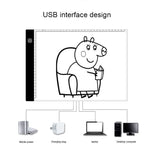 3,5W 5V LED USB Três Níveis de Brilho Regulável Placas de Cópia em Acrílico A4 para Escala Anime Sketch Desenho Sketchpad com Cabo USB 1,5m e Adaptador de Energia, Placas de Cópia com Cabo USB 1,5m e Adaptador de Energia