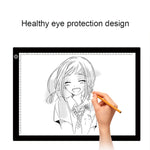 A3 8W 5V LED USB Três Níveis de Brilho Regulável Placas de Cópia em Acrílico para Escala Anime Sketch Desenho Sketchpad com Cabo USB, Três Níveis de Brilho Regulável com Cabo USB e Adaptador de Energia