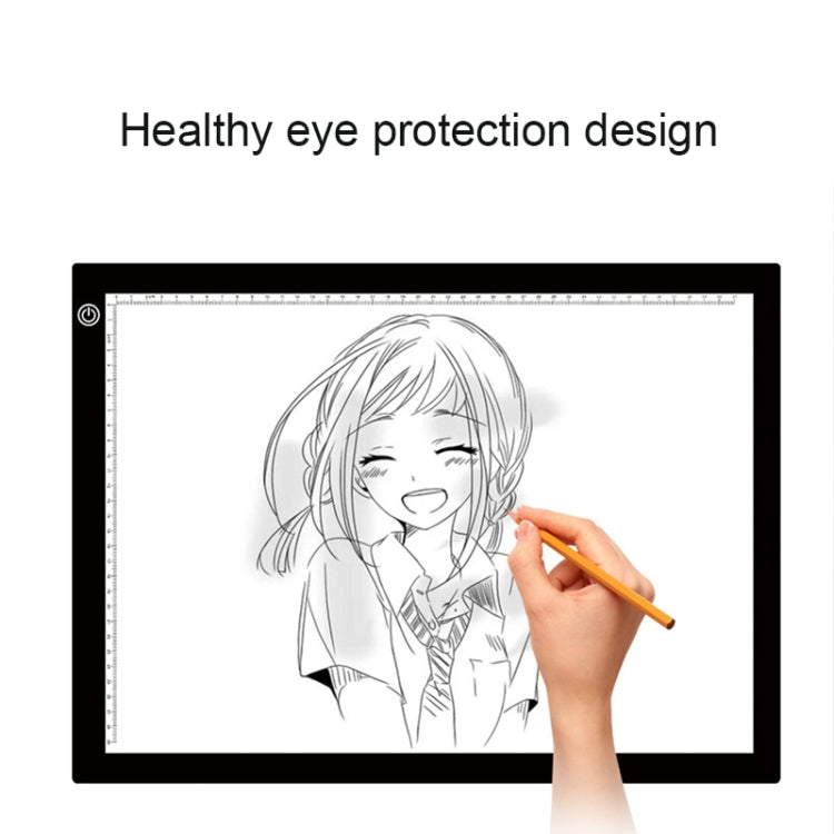 A3 8W 5V LED USB Três Níveis de Brilho Regulável Placas de Cópia em Acrílico para Escala Anime Sketch Desenho Sketchpad com Cabo USB, Três Níveis de Brilho Regulável com Cabo USB e Adaptador de Energia