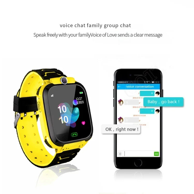 Q12B Smartwatch para crianças com ecrã colorido de 1,44 polegadas, Suporta posicionamento LBS / Chamadas bidirecionais / Socorro com uma tecla / Monitorização por voz / Aplicação Setracker