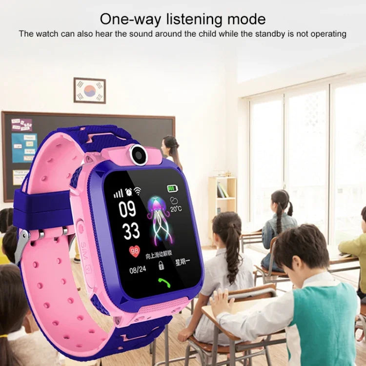 Q120 Smartwatch para crianças com ecrã colorido de 1,44 polegadas impermeável IP67, Suporta posicionamento LBS / Chamadas bidirecionais / Socorro com uma tecla / Monitorização por voz / Aplicação Setracker