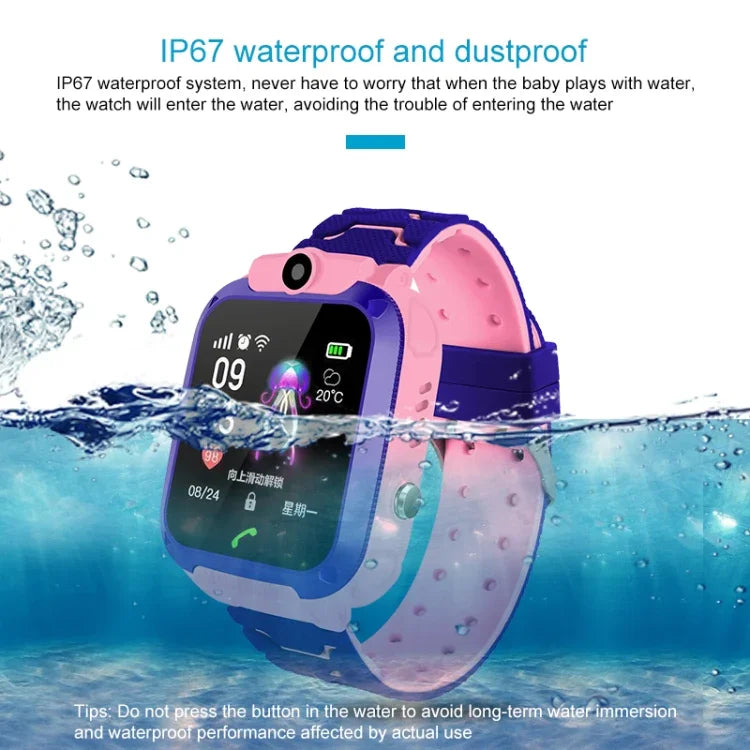 Q120 Smartwatch para crianças com ecrã colorido de 1,44 polegadas impermeável IP67, Suporta posicionamento LBS / Chamadas bidirecionais / Socorro com uma tecla / Monitorização por voz / Aplicação Setracker