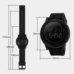 Relógio Digital de Gel de Sílica Multifuncional Masculino SKMEI 1142 para Desporto ao Ar Livre, Noctilucente e à Prova de Água