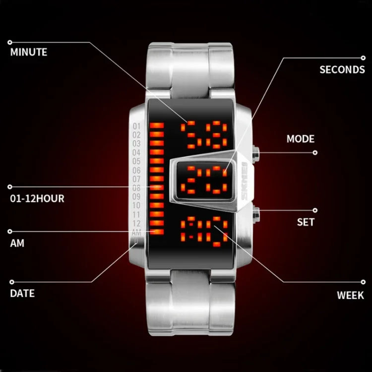 Relógio Digital LED Multifuncional Masculino SKMEI 1179 para Desporto ao Ar Livre, Noctilucente e à Prova de Água