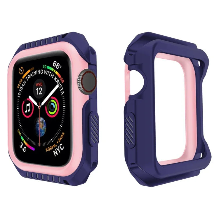 Capa Protetora Antichoque Bicolor para Smartwatch para Apple Watch Series 3 / 2 / 1 38mm, Para Apple Watch Series 3 / 2 / 1 38mm (Preto Amarelo), Para Apple Watch Series 3 / 2 / 1 38mm (Vermelho Preto), Para Apple Watch Series 3 / 2 / 1 38mm (Branco Azul)