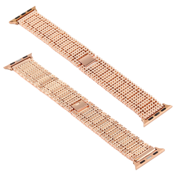 Correia de Relógio de Pulso em Aço Inoxidável com Nove Contas para Apple Watch Series 7 41mm / 6 & SE & 5 & 4 40mm / 3 & 2 & 1 38mm, Para Apple Watch Series 7 41mm / 6 & SE & 5 & 4 40mm / 3 & 2 & 1 38mm