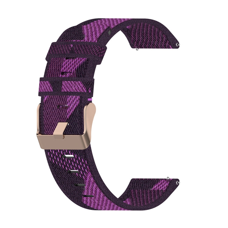 18mm Stripe Weave Nylon Wrist Strap Watch Band for Xiaomi Mi Watch, Garmin Vivomove 3s / Vivoactive 4s