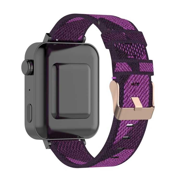 18mm Stripe Weave Nylon Wrist Strap Watch Band for Xiaomi Mi Watch, Garmin Vivomove 3s / Vivoactive 4s