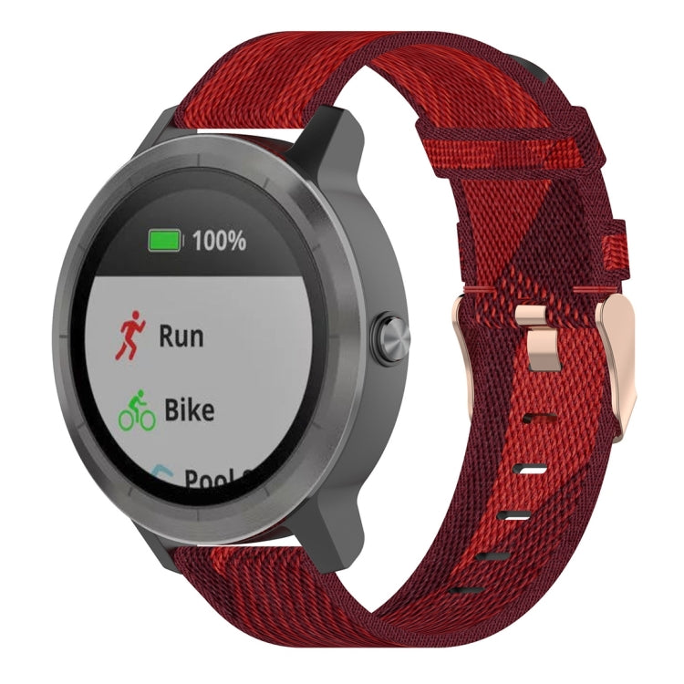 20mm Stripe Weave Nylon Wrist Strap Watch Band for Garmin Venu, Vivomove 3, Vivoactive 3, Forerunner 245 / 645