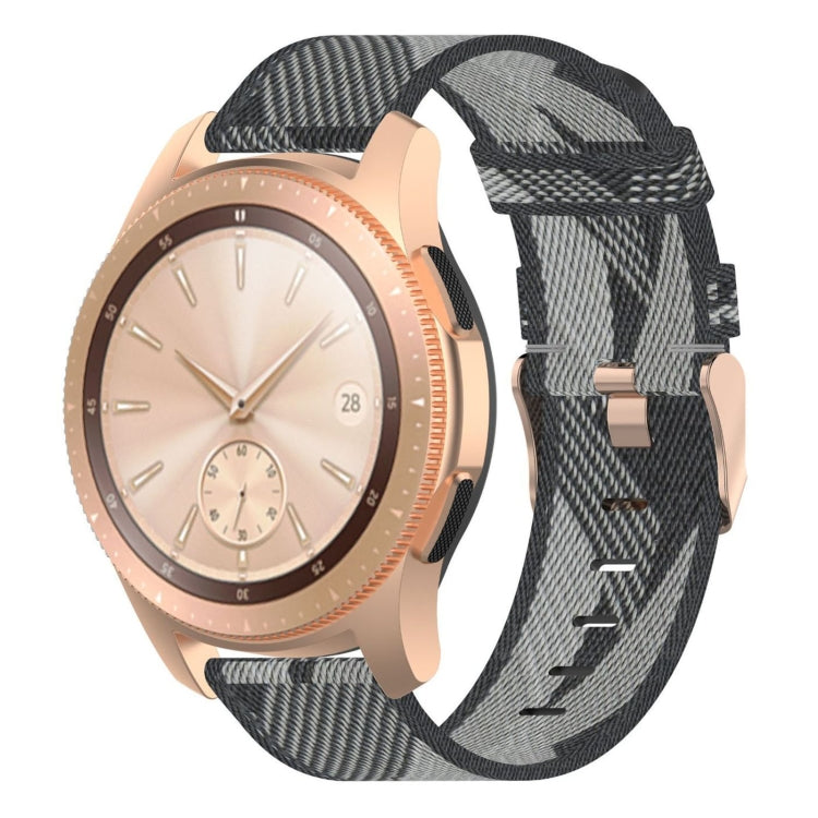Correia de Pulso em Nylon Trançado com Risca 20mm para Galaxy Watch 42mm, Galaxy Active / Active 2, Gear Sport, S2 Classic