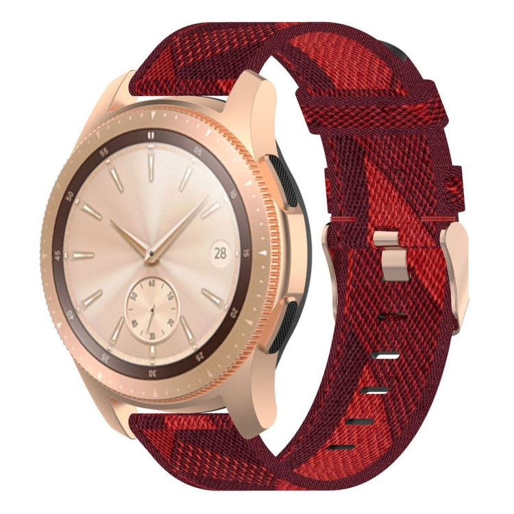 20mm Stripe Weave Nylon Wrist Strap Watch Band for Galaxy Watch 42mm, Galaxy Active / Active 2, Gear Sport, S2 Classic