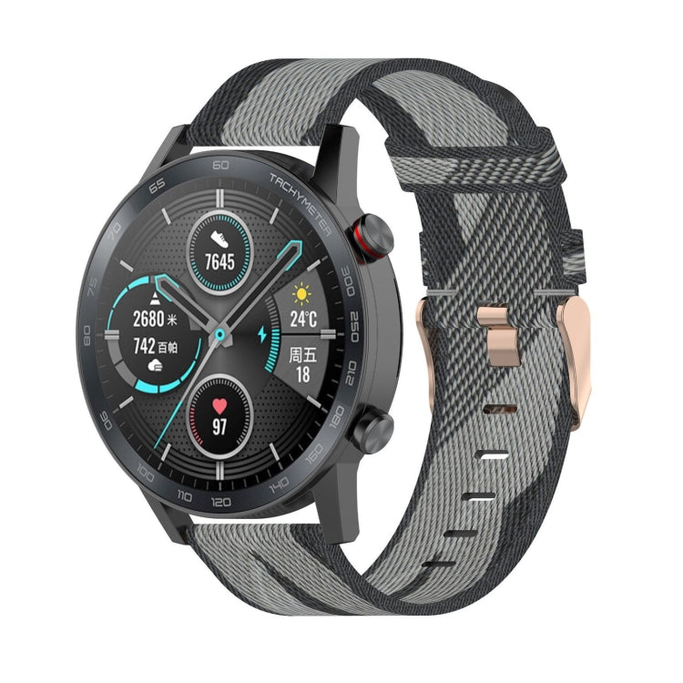 Correia de Pulso em Nylon Trançado com Risca de 22mm para Relógio Huawei GT / GT2 46mm, Honor Magic Watch 2 46mm / Magic