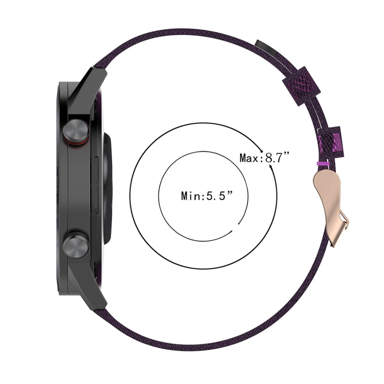Correia de Pulso em Nylon Trançado com Risca de 22mm para Relógio Huawei GT / GT2 46mm, Honor Magic Watch 2 46mm / Magic