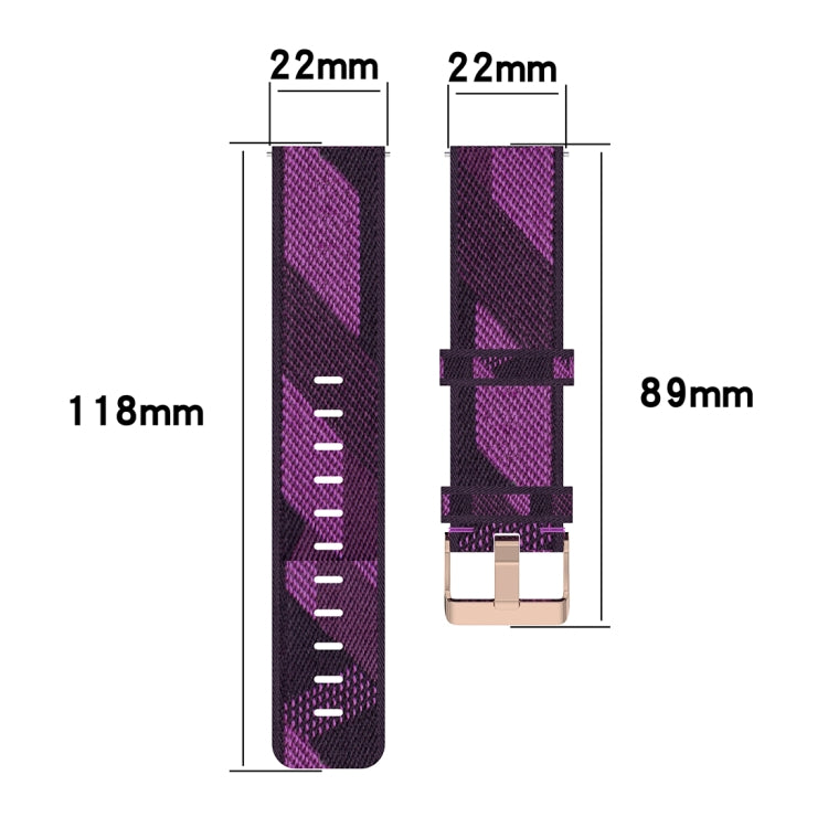 Correia de Pulso em Nylon Trançado com Risca de 22mm para Relógio Huawei GT / GT2 46mm, Honor Magic Watch 2 46mm / Magic