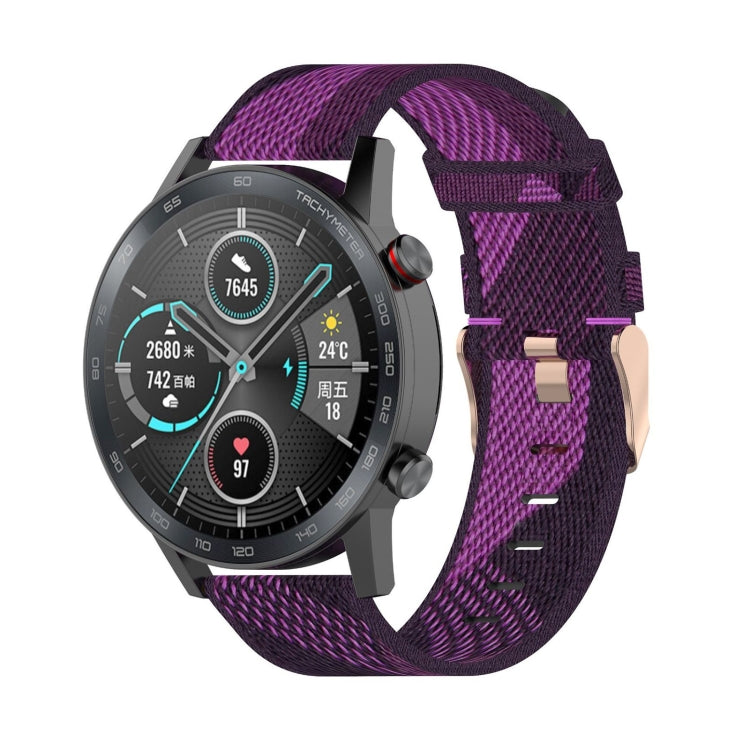 Correia de Pulso em Nylon Trançado com Risca de 22mm para Relógio Huawei GT / GT2 46mm, Honor Magic Watch 2 46mm / Magic