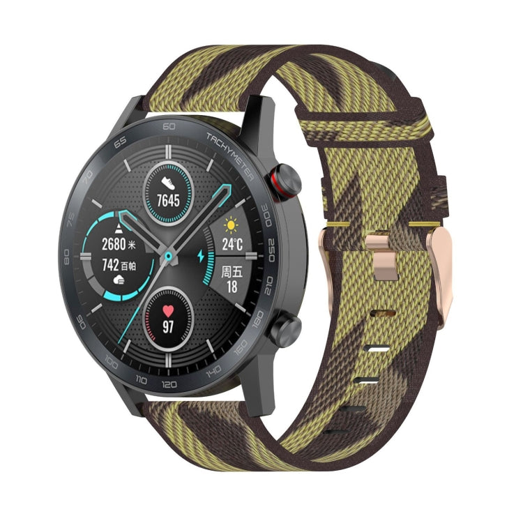 Correia de Pulso em Nylon Trançado com Risca de 22mm para Relógio Huawei GT / GT2 46mm, Honor Magic Watch 2 46mm / Magic