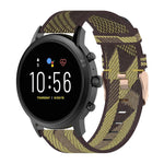22mm Stripe Weave Nylon Wrist Strap Watch Band for Fossil Gen 5 Carlyle, Gen 5 Julianna, Gen 5 Garrett, Gen 5 Carlyle HR