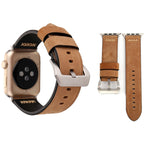 Para Apple Watch Ultra 49mm&Watch Ultra 2 49mm / Series 10 46mm / 9&8&7 45mm / SE 3&SE 2&6&SE&5&4 44mm / 3&2&1 42mm Correia de Relógio de Pulso em Couro Genuíno com Padrão de Linha Retro XX, Para 42mm