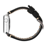 Para Apple Watch Ultra 49mm&Watch Ultra 2 49mm / Series 10 46mm / 9&8&7 45mm / SE 3&SE 2&6&SE&5&4 44mm / 3&2&1 42mm Correia de Relógio de Pulso em Couro Genuíno com Padrão de Linha Manual, Para 42mm