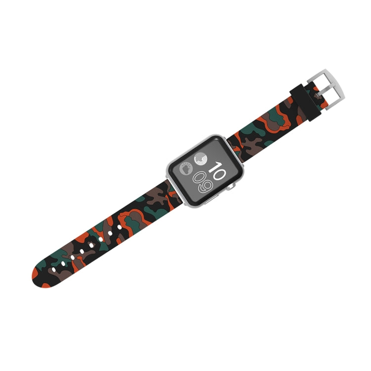 Pulseira de Silicone com Padrão de Camuflagem Fashion para Apple Watch Series 3 & 2 & 1 38mm, 38mm