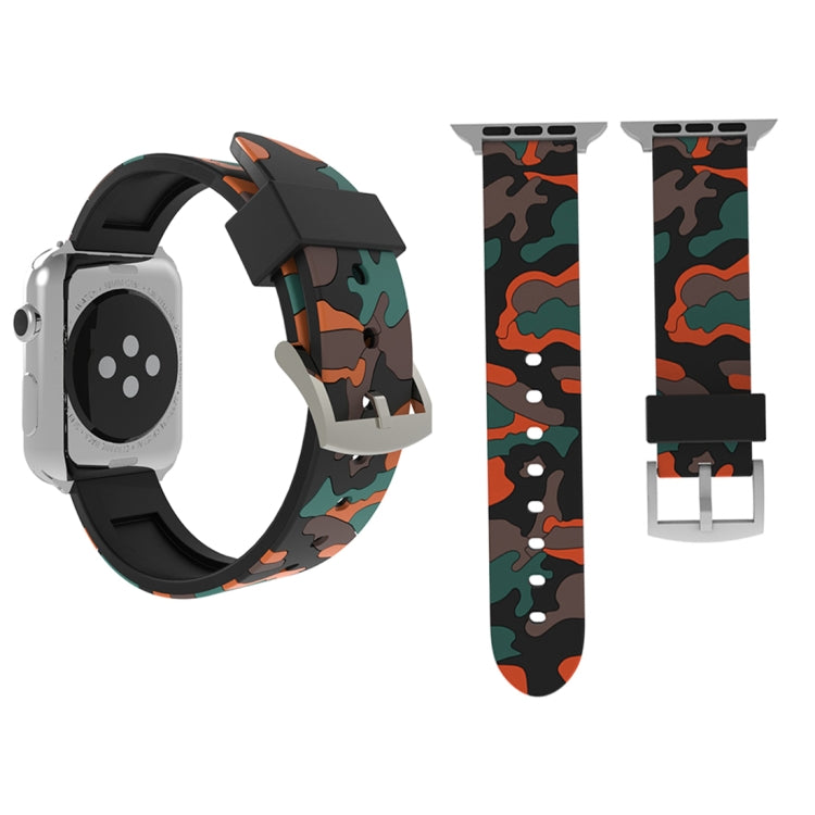 Pulseira de Silicone com Padrão de Camuflagem Fashion para Apple Watch Series 3 & 2 & 1 38mm, 38mm