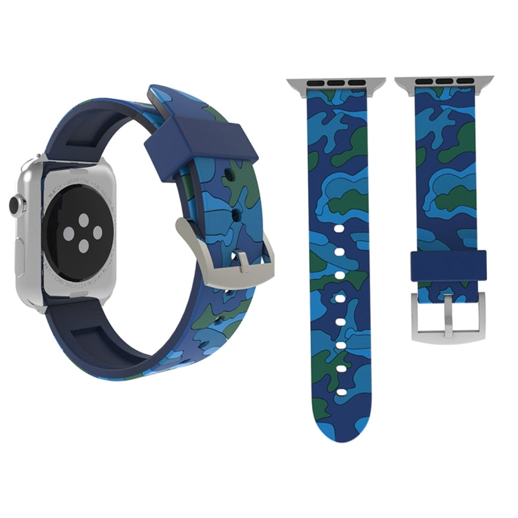 Pulseira de Silicone com Padrão de Camuflagem Fashion para Apple Watch Series 3 & 2 & 1 38mm, 38mm