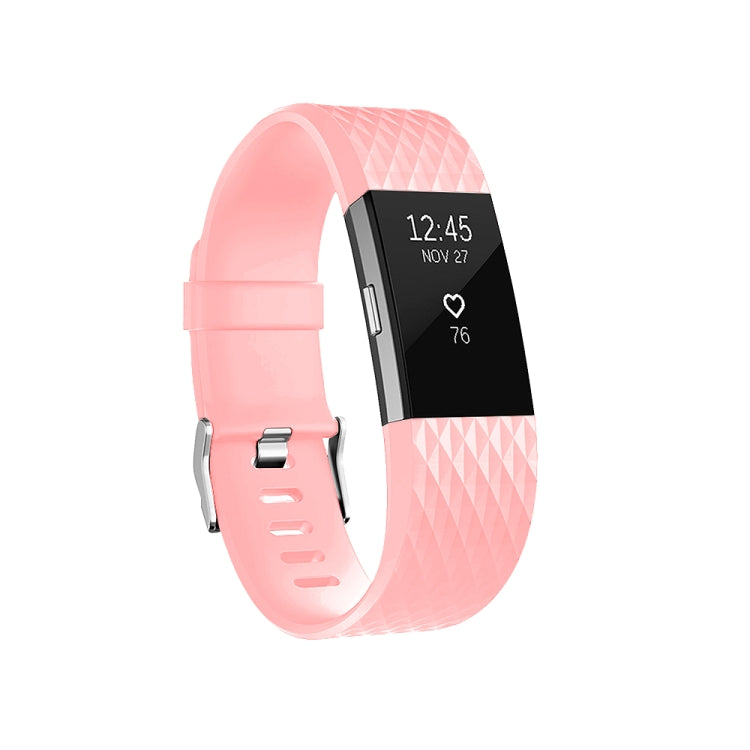 Correia de Relógio Desportiva Ajustável com Padrão de Diamante para FITBIT Charge 2, Tamanho: S, 10.5x8.5cm, S