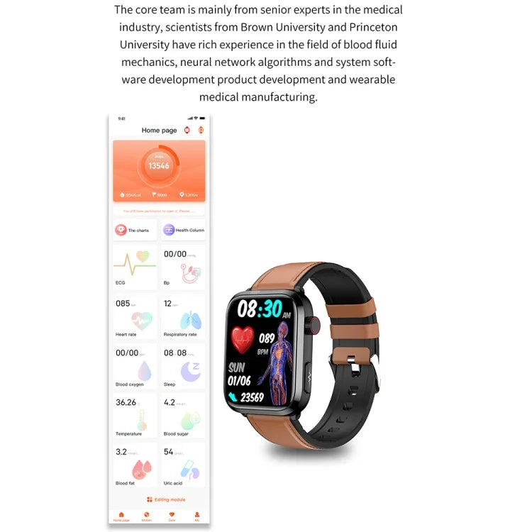 Smartwatch ET210 com Ecrã IPS de 1,91 polegadas IP67 à Prova de Água e Pulseira de Silicone, Suporta Monitorização da Temperatura Corporal / ECG, ET210