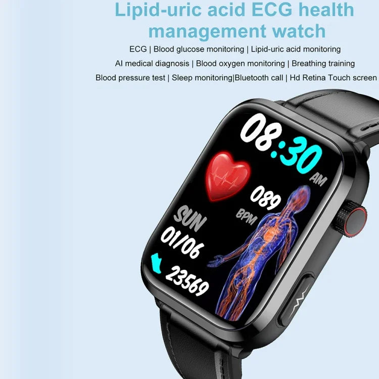 Smartwatch ET210 com Ecrã IPS de 1,91 polegadas IP67 à Prova de Água e Pulseira de Silicone, Suporta Monitorização da Temperatura Corporal / ECG, ET210