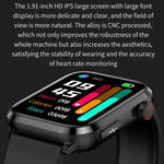 Smartwatch ET210 com Ecrã IPS de 1,91 polegadas IP67 à Prova de Água e Pulseira de Silicone, Suporta Monitorização da Temperatura Corporal / ECG, ET210