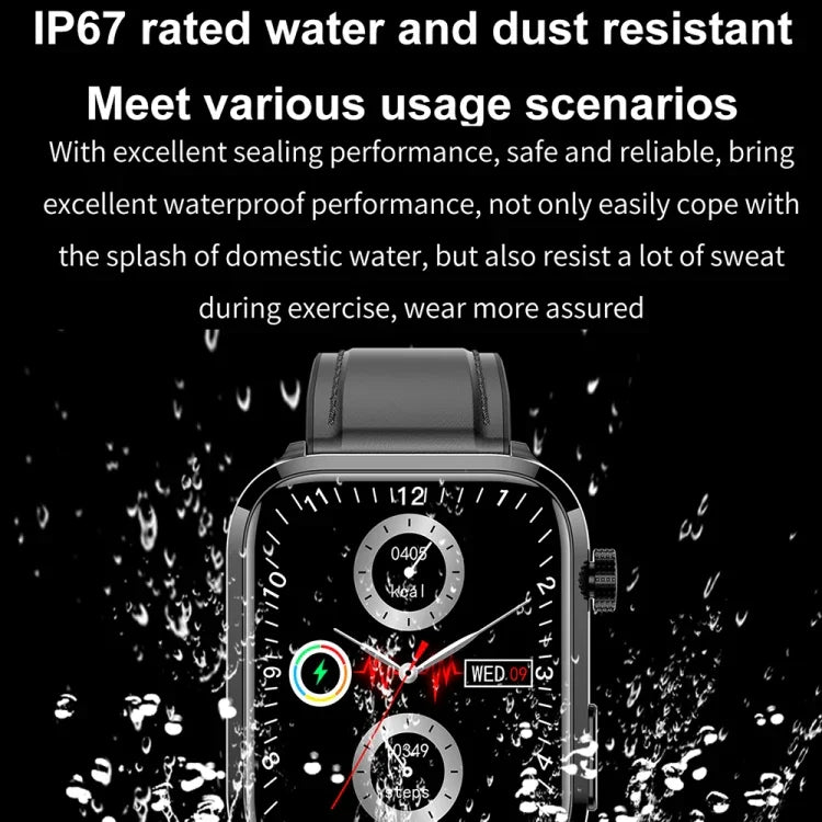 Smartwatch ET210 com Ecrã IPS de 1,91 polegadas IP67 à Prova de Água e Pulseira de Silicone, Suporta Monitorização da Temperatura Corporal / ECG, ET210