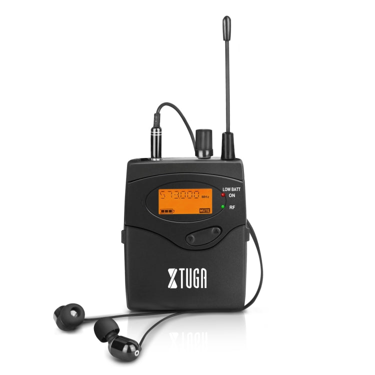 Sistema de Monitor Auricular para Cantor de Palco com Receptor Sem Fios XTUGA IEM1200, Receptor Bodypack