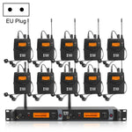 XTUGA IEM1200 Transmissor Sem Fios 10 Bodypack Sistema de Monitor In-Ear para Cantores de Palco, Transmissor 10 Bodypack