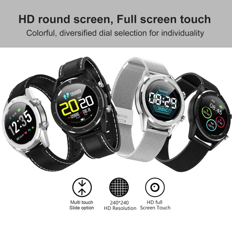 DT28 Relógio Inteligente com Correia de Silicone à Prova de Água IP68 de 1,54 polegadas, Bluetooth 4.2, Suporta Lembrete de Chamadas Recebidas / Monitorização da Pressão Arterial / Pagamento pelo Relógio