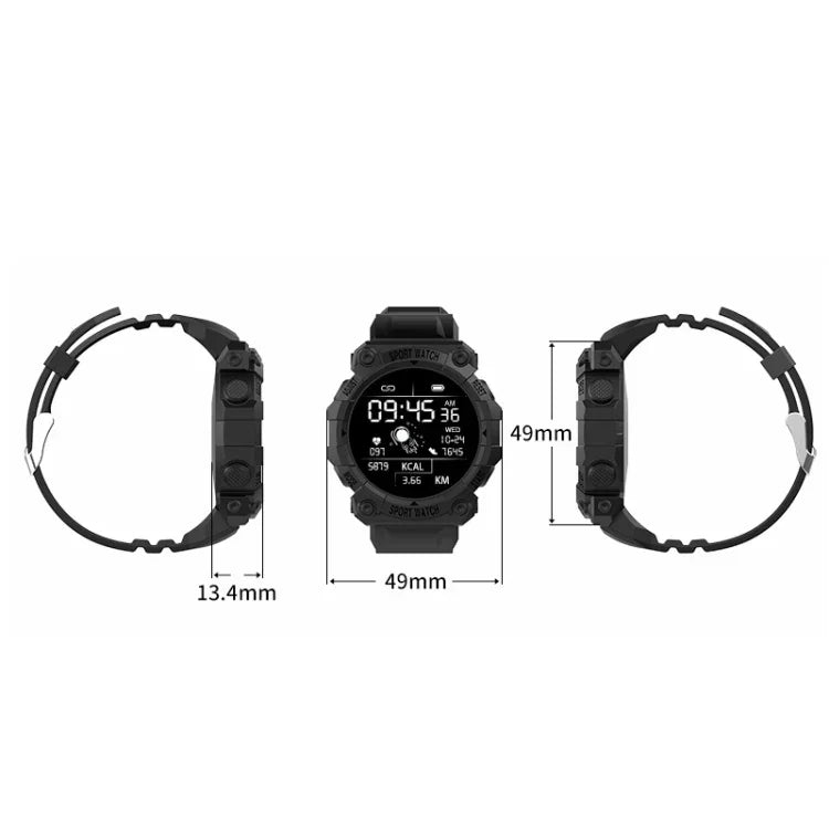 FD68S Smartwatch desportivo com ecrã colorido redondo de 1,44 polegadas, Suporta frequência cardíaca / Modo multi-desportos, FD68S