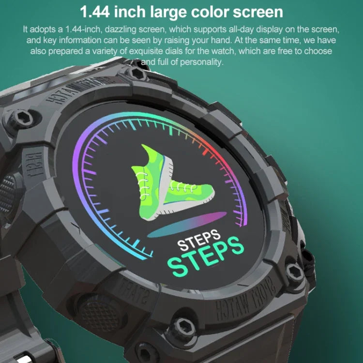 FD68S Smartwatch desportivo com ecrã colorido redondo de 1,44 polegadas, Suporta frequência cardíaca / Modo multi-desportos, FD68S