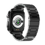 Smartwatch TK11P com Ecrã IPS de 1,83 polegadas IP68 à Prova de Água e Pulseira de Aço, Suporta Monitorização de Stress / ECG, Pulseira de Aço (Preto)