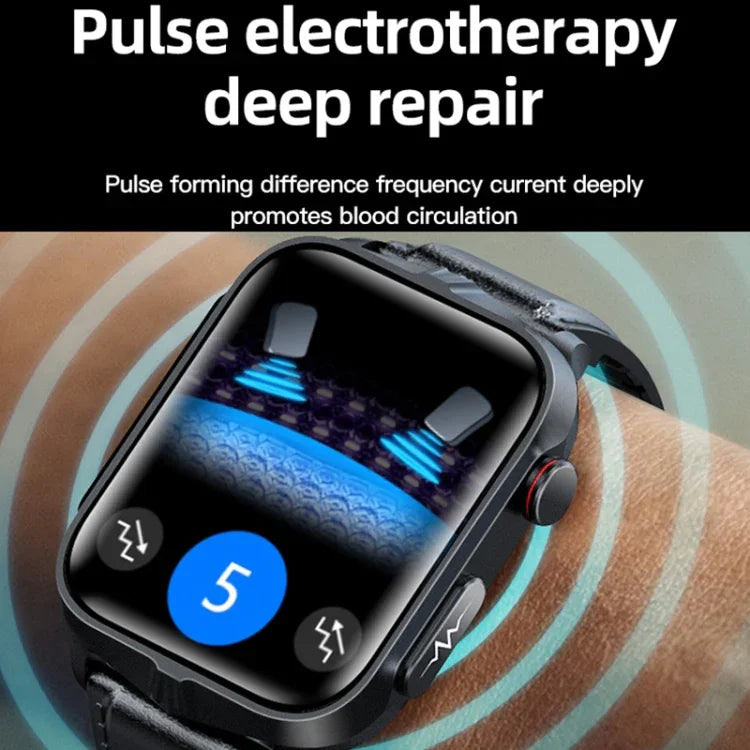 Smartwatch TK11P com Ecrã IPS de 1,83 polegadas IP68 à Prova de Água e Pulseira de Aço, Suporta Monitorização de Stress / ECG, Pulseira de Aço (Preto)