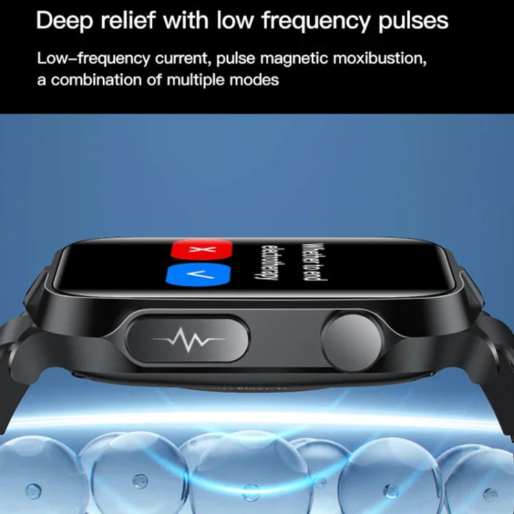 Smartwatch TK11P com Ecrã IPS de 1,83 polegadas IP68 à Prova de Água e Pulseira de Aço, Suporta Monitorização de Stress / ECG, Pulseira de Aço (Preto)