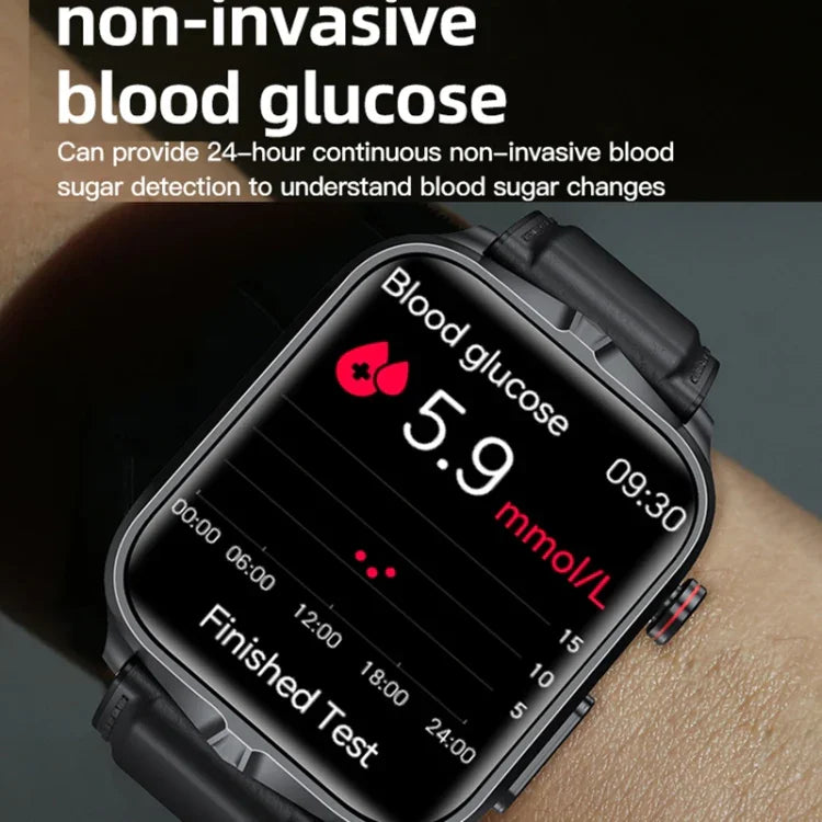 Smartwatch TK11P com Ecrã IPS de 1,83 polegadas IP68 à Prova de Água e Pulseira de Aço, Suporta Monitorização de Stress / ECG, Pulseira de Aço (Preto)