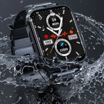 Smartwatch TK11P com Ecrã IPS de 1,83 polegadas IP68 à Prova de Água e Pulseira de Aço, Suporta Monitorização de Stress / ECG, Pulseira de Aço (Preto)
