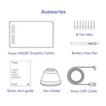 Mesa Digitalizadora Gráfica Profissional HUION Inspiroy Série H950P 5080LPI USB para Windows / Mac OS, com Caneta Sem Bateria