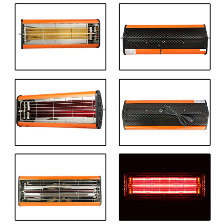 220V 1050W Heat Light Infrared Dryer Spray Paint Heating Curing Lamp Baking Booth Heater, UK Plug, 1050W, UK Plug