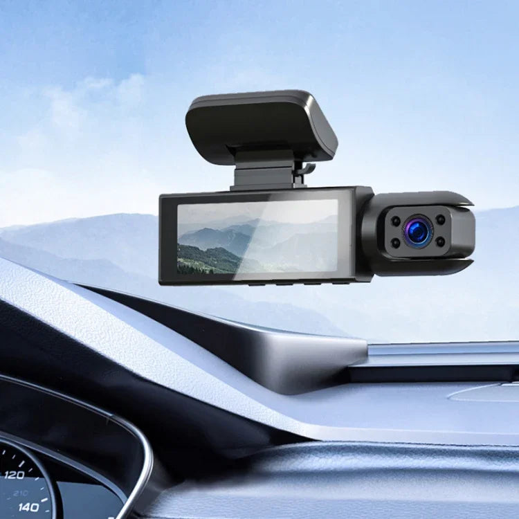 Gravador de Condução com Dupla Lente Frontal e Interior de 3,16 Polegadas 1080P HD com Visão Noturna, Dupla Lente Frontal e Interior